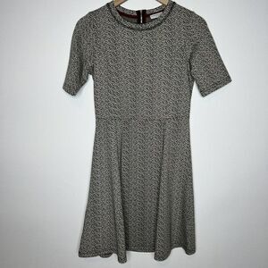 Katherine Barclay Montreal Size 4 Black And White Short Sleeve Knit Dress Large